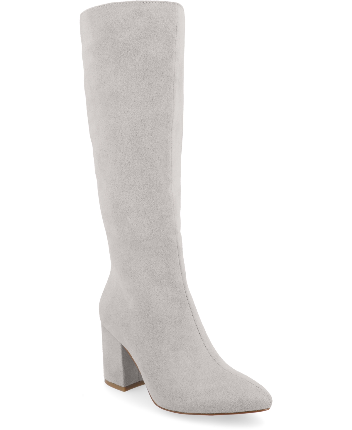 Shop Journee Collection Women's Ameylia Wide Width Block Heel Knee High Boots In Gray