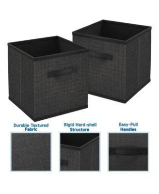 Foldable Fabric Cube Storage Bins with Handles - 6 Pack