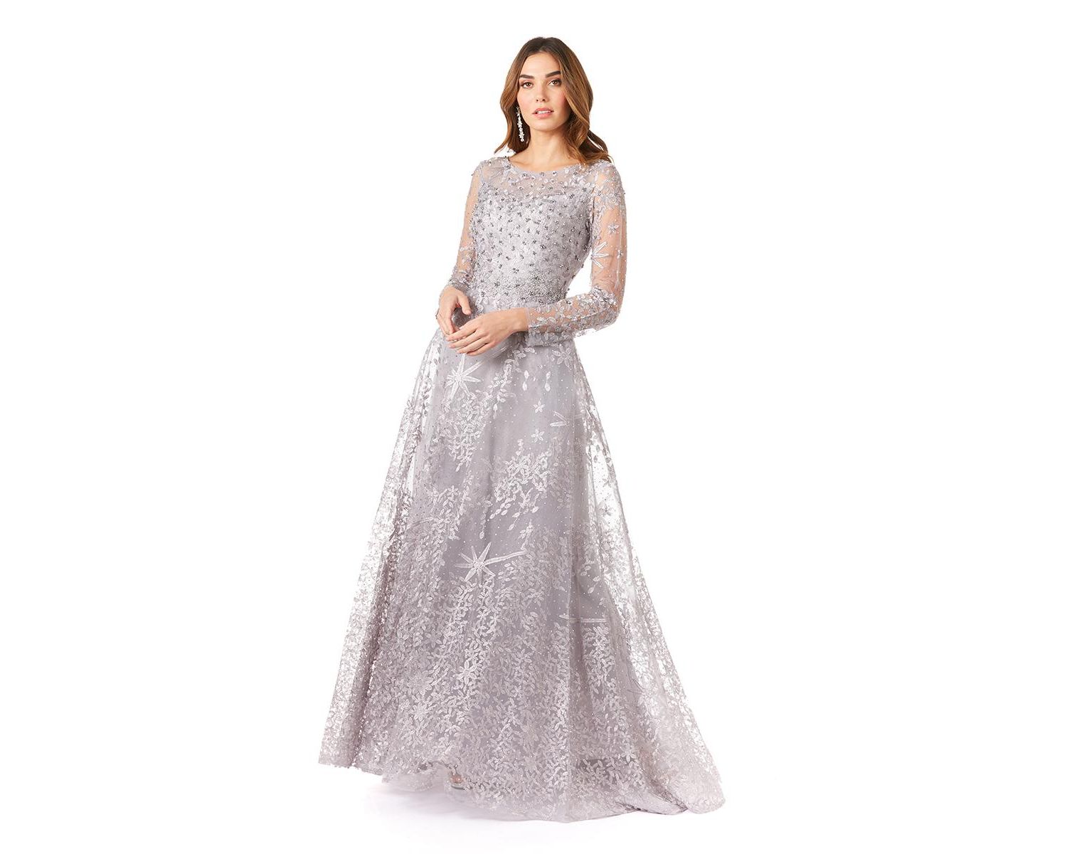 Women's Long Sleeves Ballgown Fully Embellished