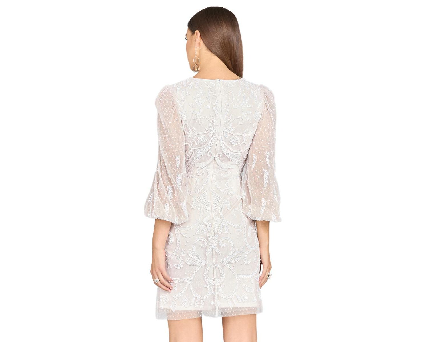 Women's V-Neck, Balloon Sleeve Bridal Mini dress