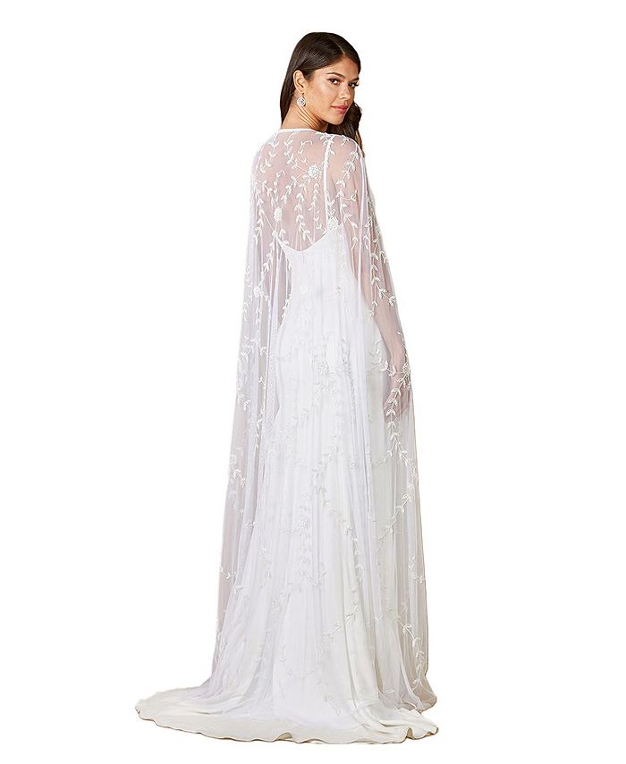 Gerrie Full-Length Beaded Bridal Cape