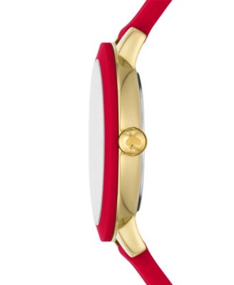 Kate Spade Park Row New York Red with White Hearts Women\'s Watch Heart Strap Park Row Silicone | Kate Spade GB main image 2