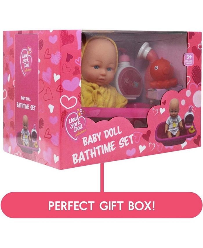 The New York Doll Collection 12 Inch Baby Doll Deluxe Bathtub Playset