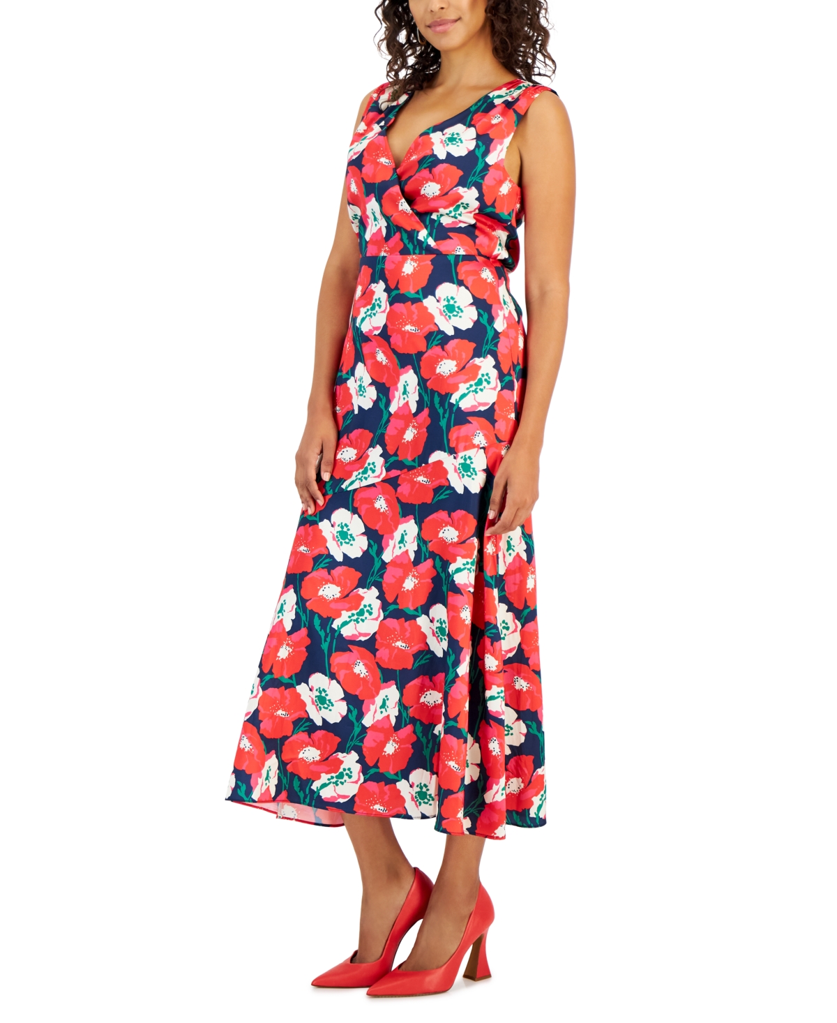 Shop Sam Edelman Women's Floral Chiffon A-line Dress In Coral Multi