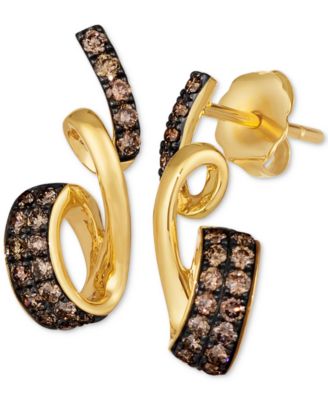Le Vian - Chocolate Diamond Swirl Drop Earrings (1/2 ct. t.w.) in 14k Gold