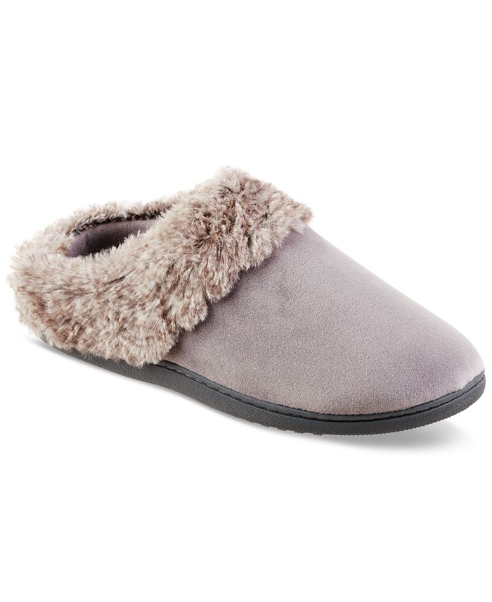 Isotoner velour hoodback best sale womens clog slippers