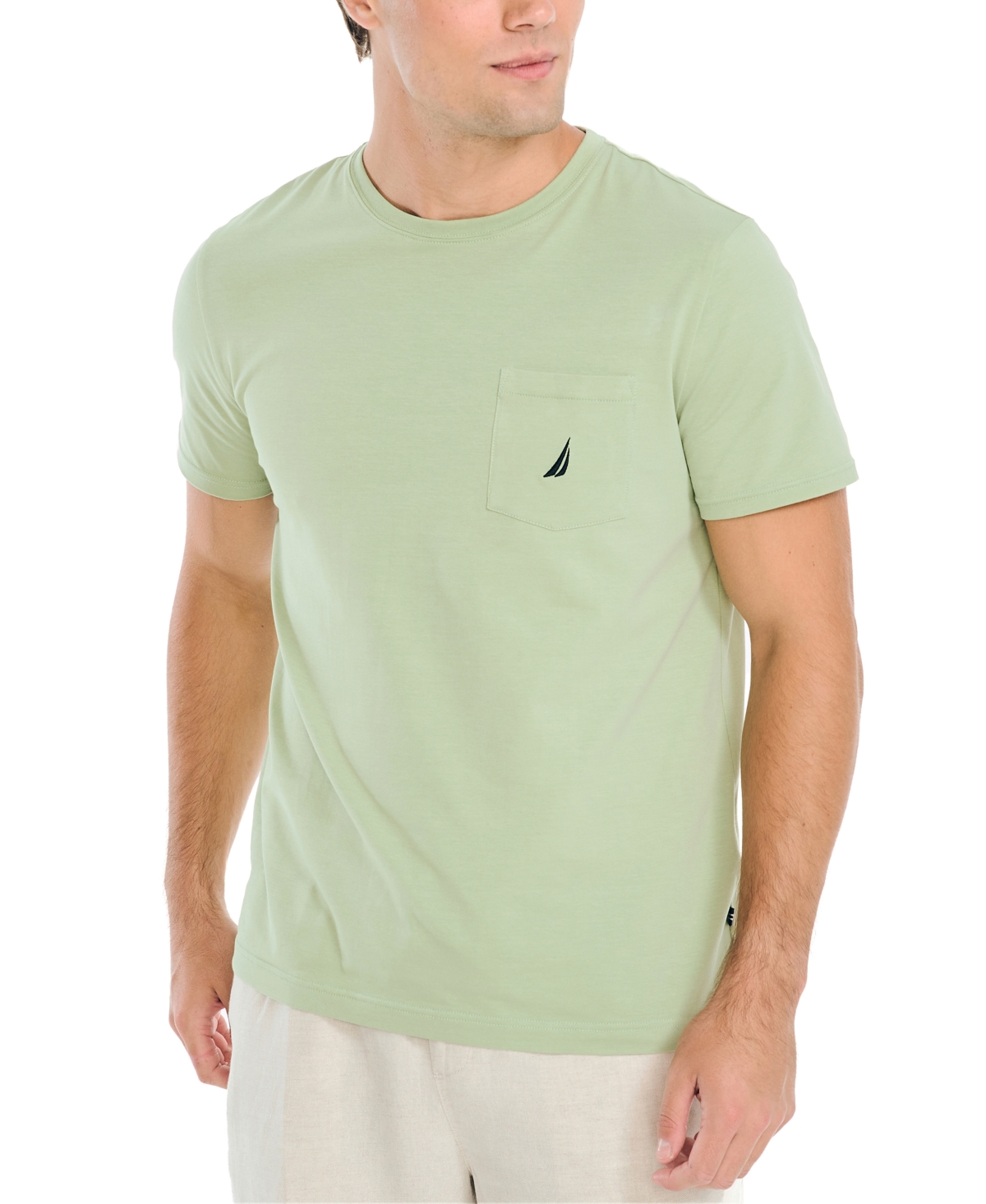 Nautica Men's Classic-fit Solid Crew Neck Pocket T-shirt In Fair Green