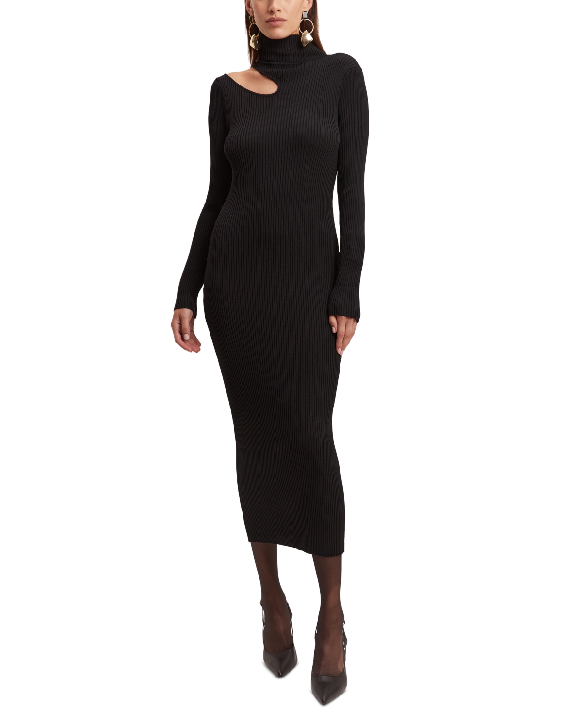 Bardot Women's Ainsley Knit High-neck Midi Dress In Black