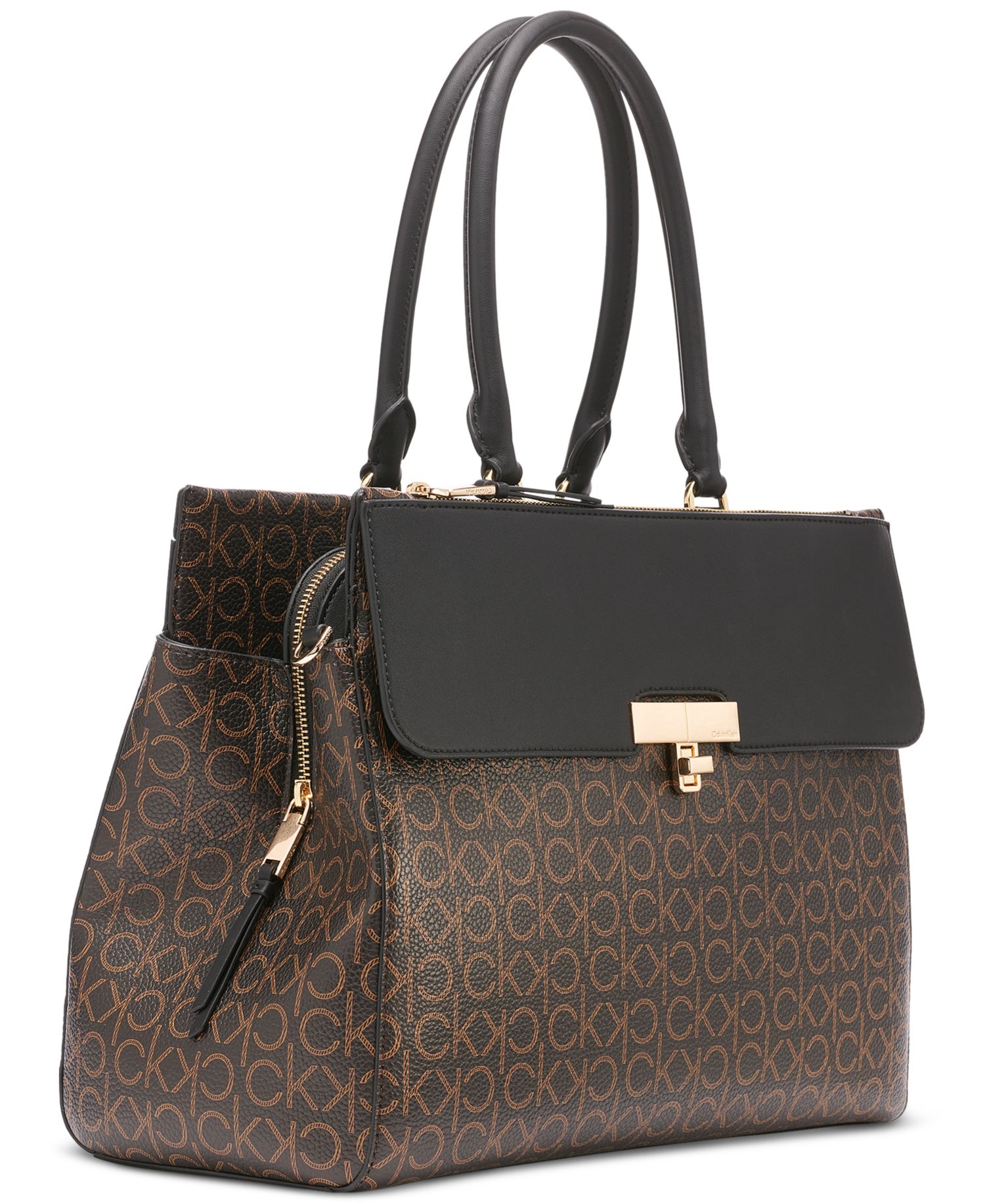 Becky Signature Triple Compartment Turnlock Convertible Tote