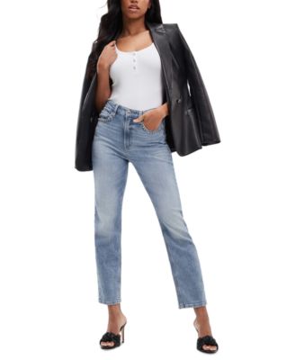GUESS - Women's Girly Rhinestone-Embellished Straight-Leg Jeans