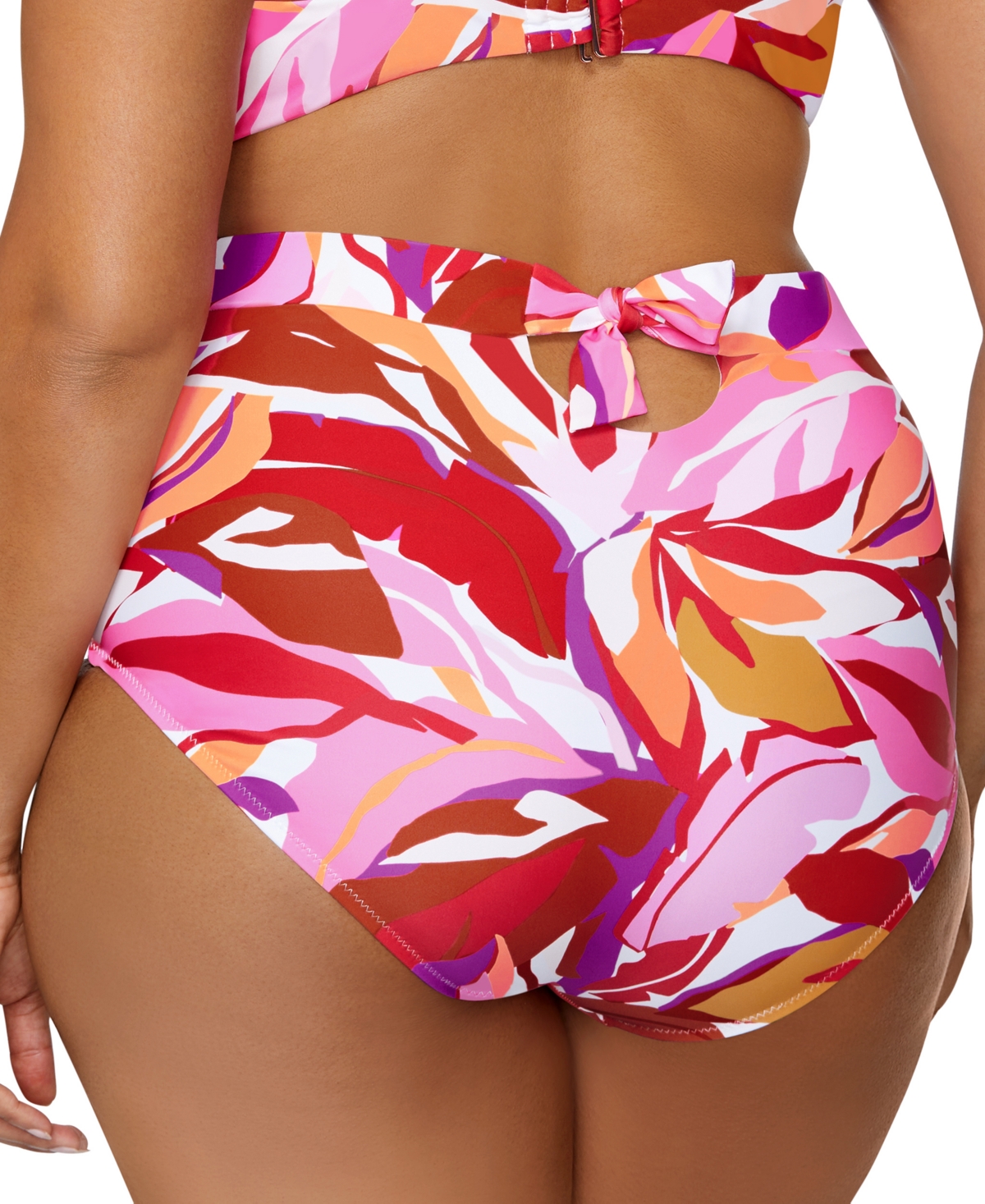 Shop Raisins Curve Trendy Plus Size Island Tummy-control Bikini Bottoms In Multicolor