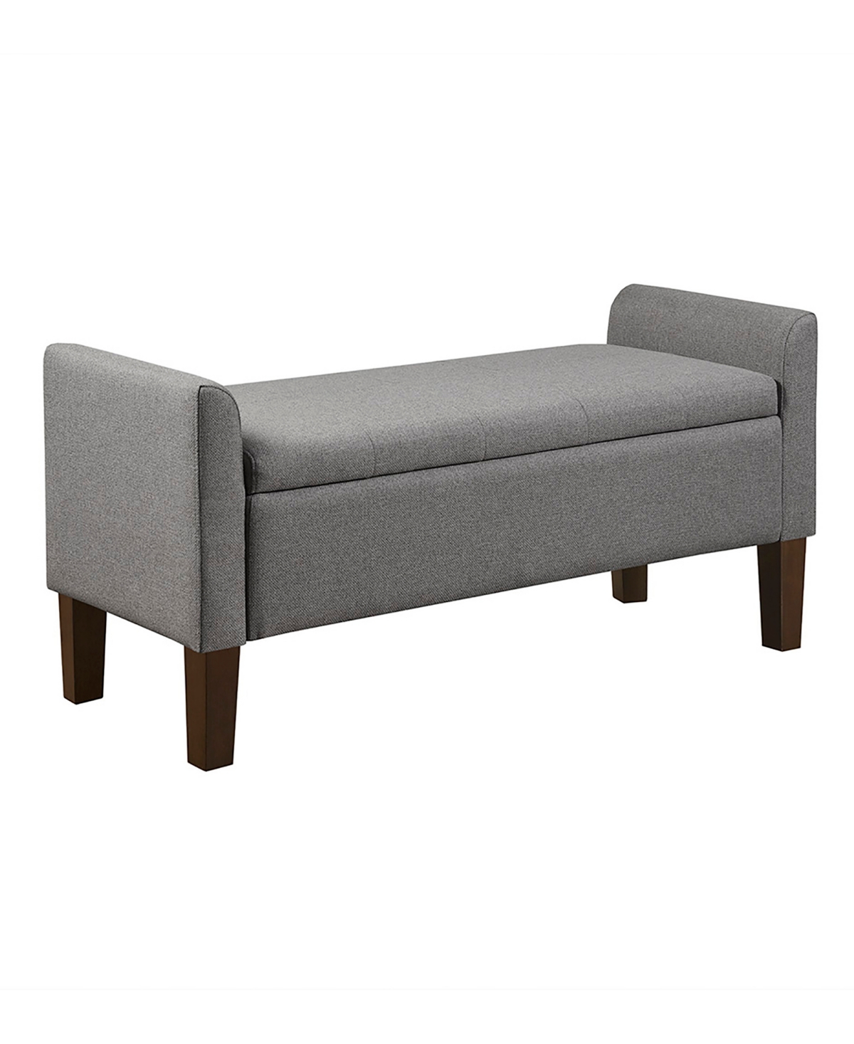 510 Design Blaire 44" Wide Flip-top Fabric Upholstered Storage Bench In Gray