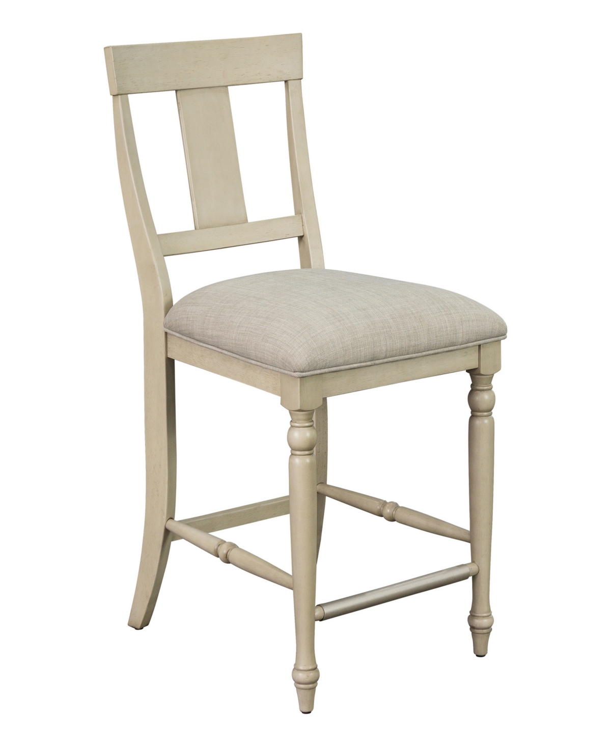 Martha Stewart Collection Martha Stewart Fiona 18" Wide Fabric With Wood Legs Counter Stool In Light Gray