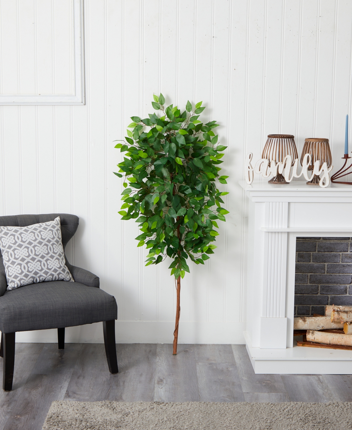 Shop Nearly Natural 60" Artificial Ficus Tree No Pot In Green