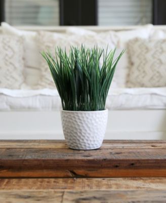 9" Artificial Grass Plant with Decorative Planter
