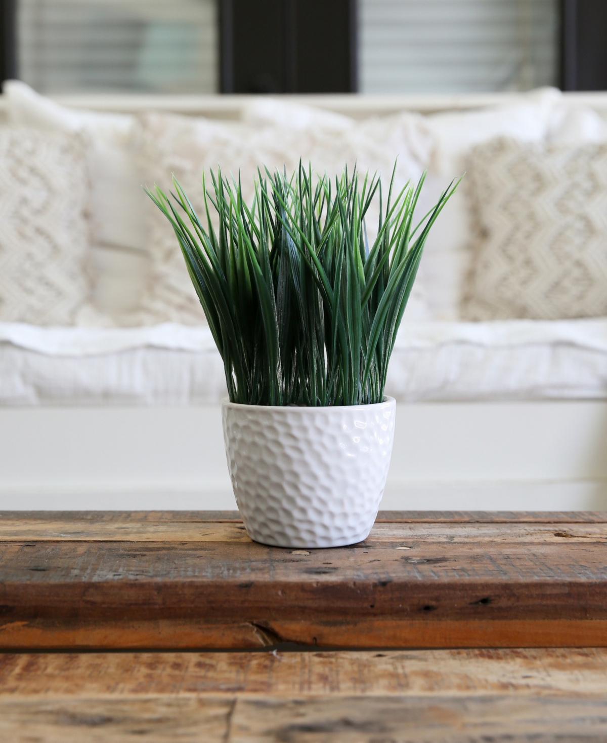 Nearly Natural 9in Artificial Grass Plant With Decorative Planter In Green