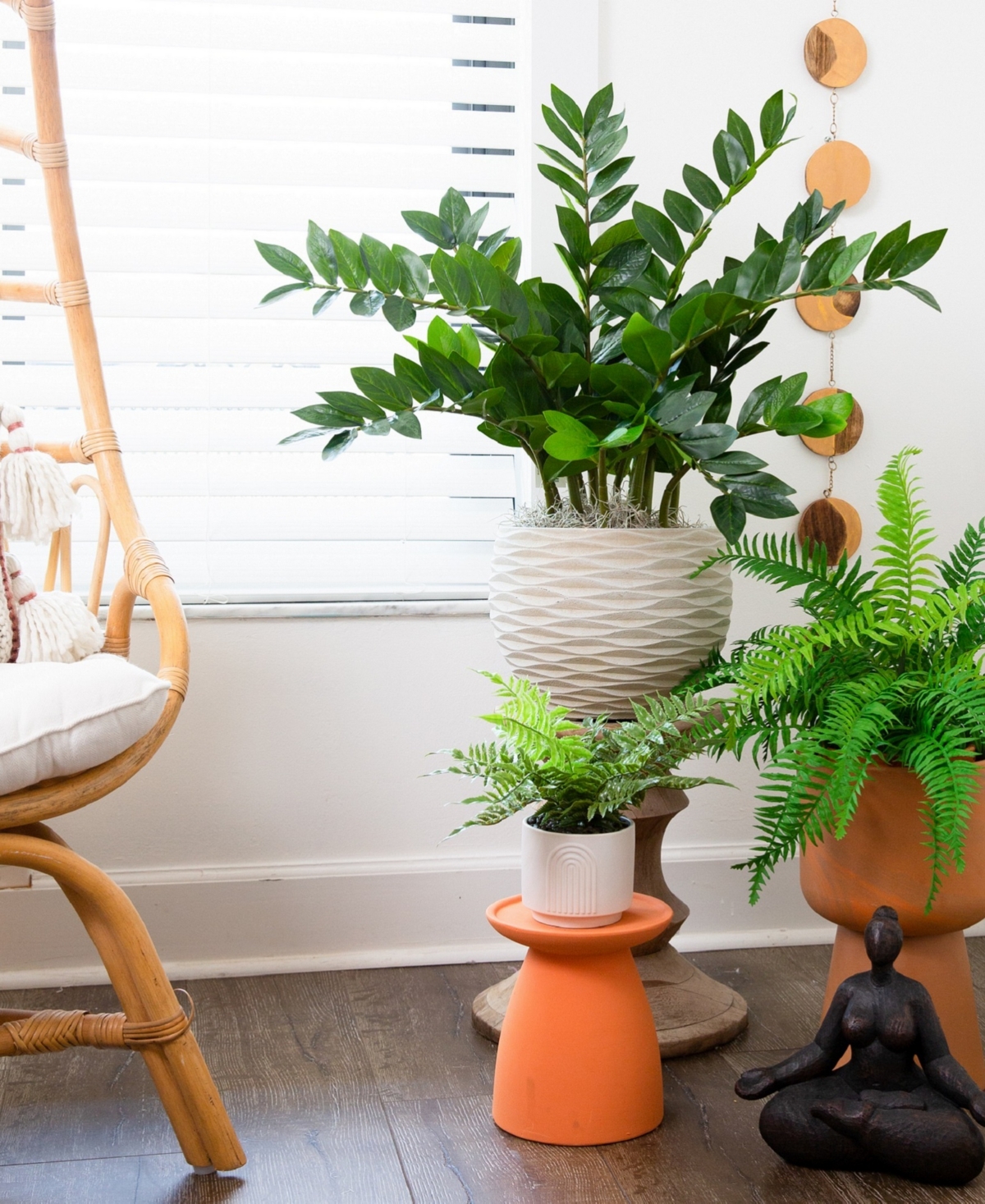 NEARLY NATURAL 13" ARTIFICIAL BOSTON FERN PLANT WITH DECORATIVE PLANTER 