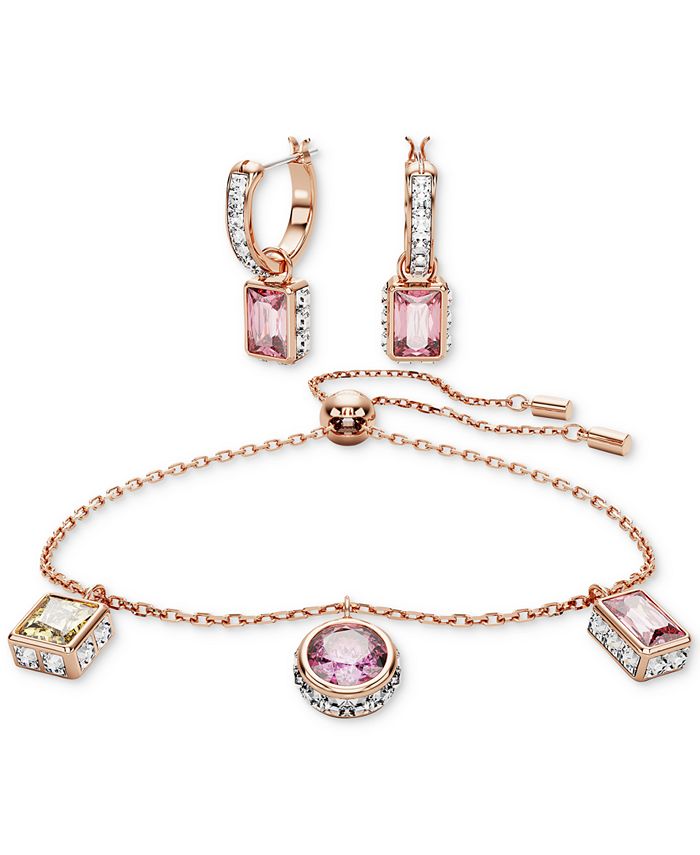 Swarovski crystal bracelet discount & hoop earrings