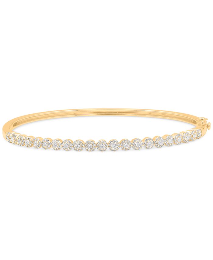 Macy s Diamond Mini Halos Bangle Bracelet 1 ct. t.w. in 14k Gold