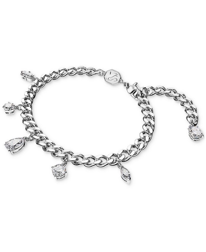 Swarovski RhodiumPlated Mixed Crystal Charm Link Bracelet Macy's