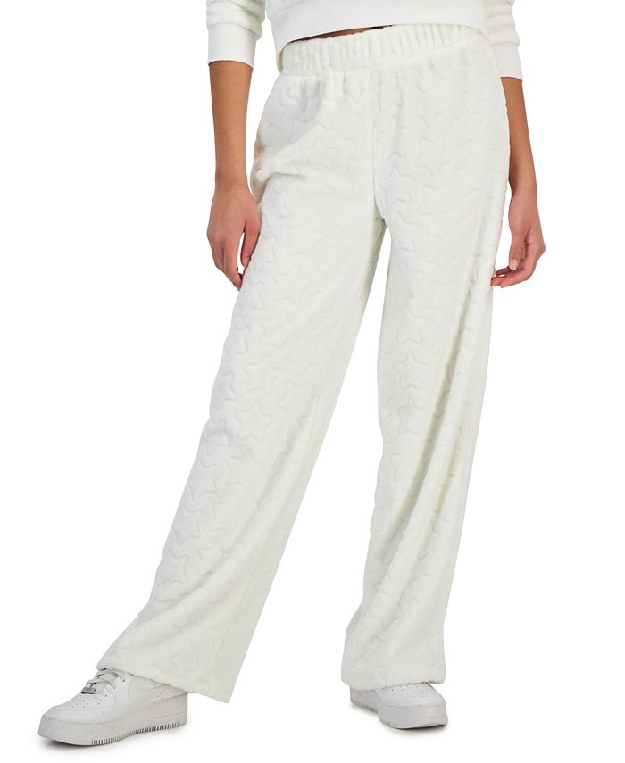 Crave Fame Juniors' Cozy Sherpa Lined Drawstring-Waist Joggers - Macy's