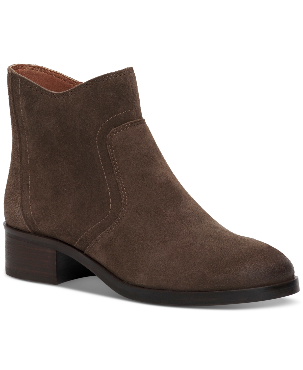 Lucky Brand Women's Pattrik Stacked-heel Ankle Booties In Carafe Suede