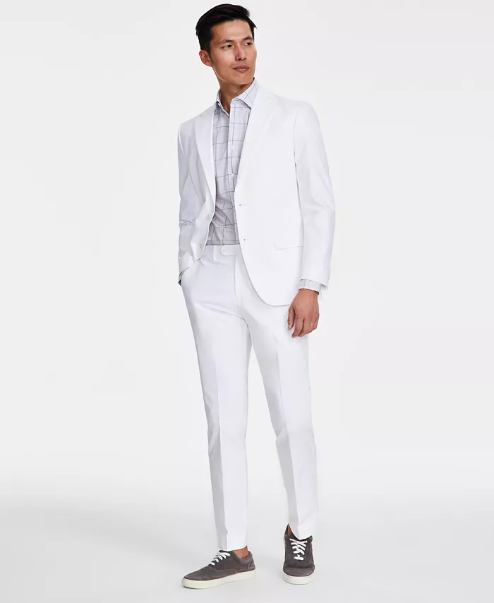 Men's Modern-Fit TH Flex Stretch Chambray Suit Separates Jacket