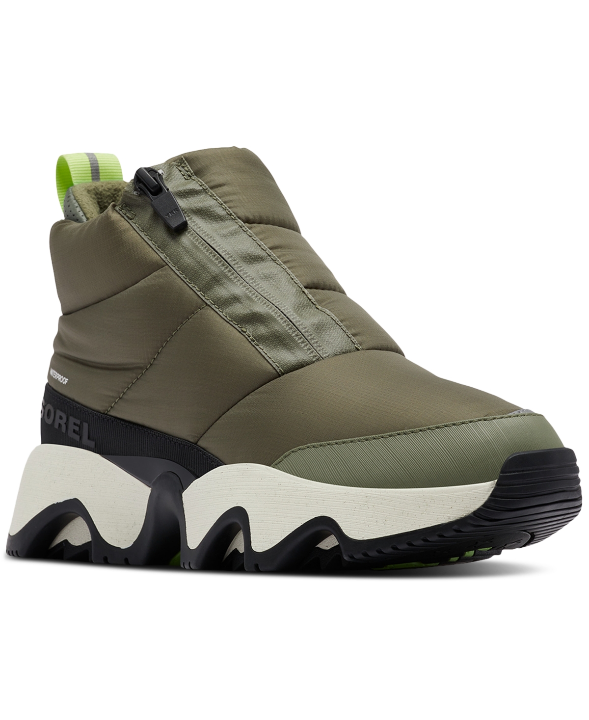 Sorel Kinetic Impact Puffy Sneaker Boot In Stone Green,black