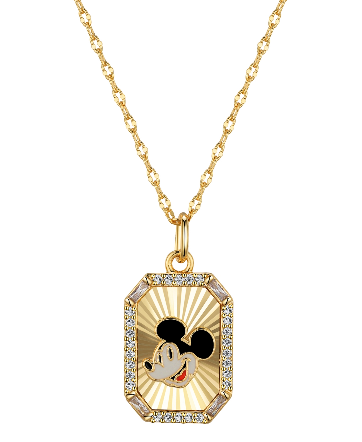 Disney Cubic Zirconia and Multi Enamel Mickey Mouse Necklace