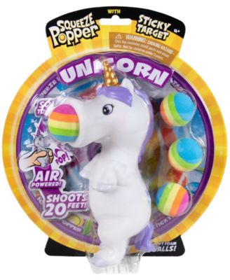 Unicorn Squeeze Popper with Sticky Target