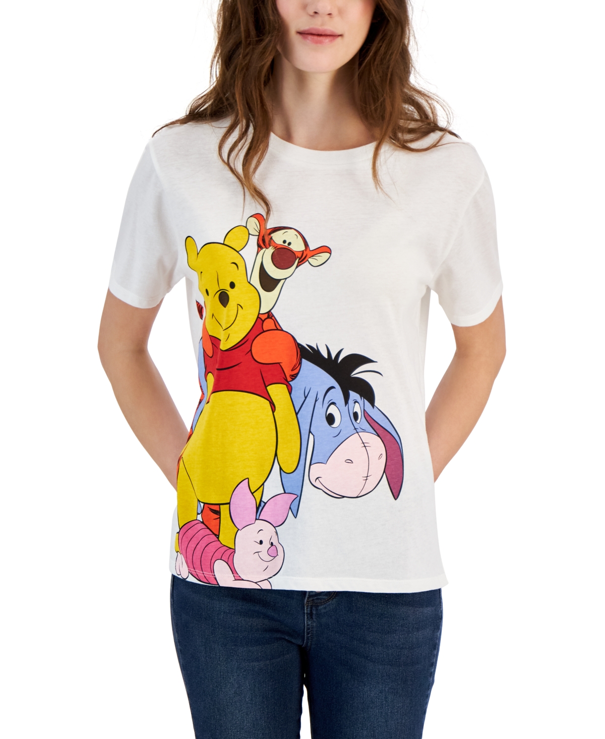 Disney Juniors' Winnie The Pooh & Friends Short-sleeve T-shirt In Egret