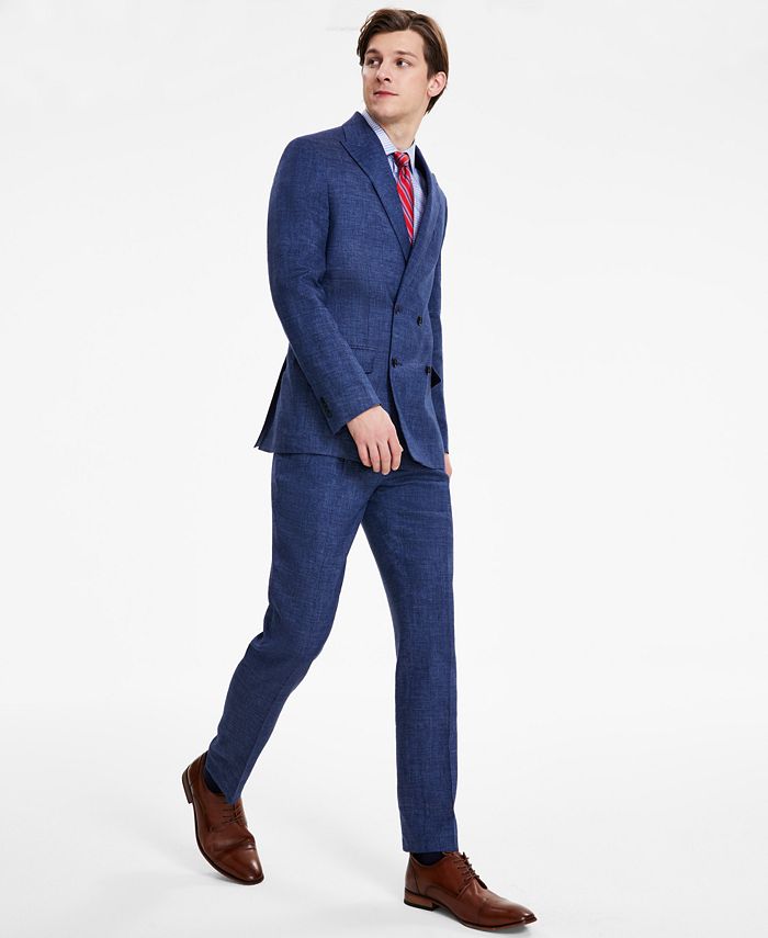 Men s Modern Fit Double Breasted Linen Suit
