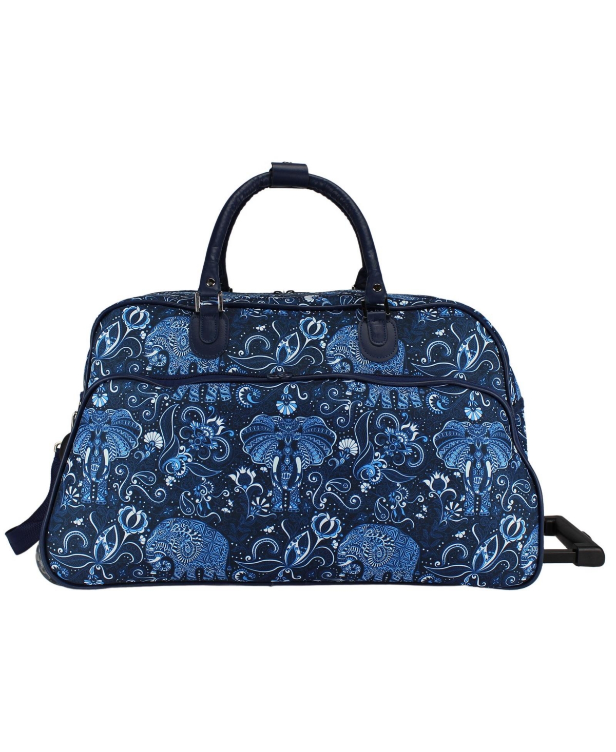 Wildlife Edit 21-Inch Carry-On Rolling Duffel Bag - Parrot hibiscus