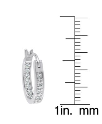 2-Pc. Set Diamond Double Row  & In & Out Small Hoop Earrings (1/4 ct. t.w.) in Sterling Silver