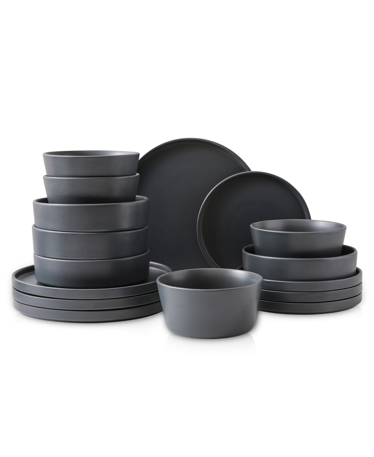 Celina 16 Piece Stoneware Full Set, Service for 4 - Gray