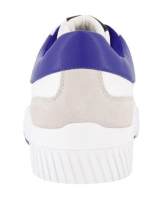 Men's Low Top Two Tone Branded Sole Lace Up Sneakers