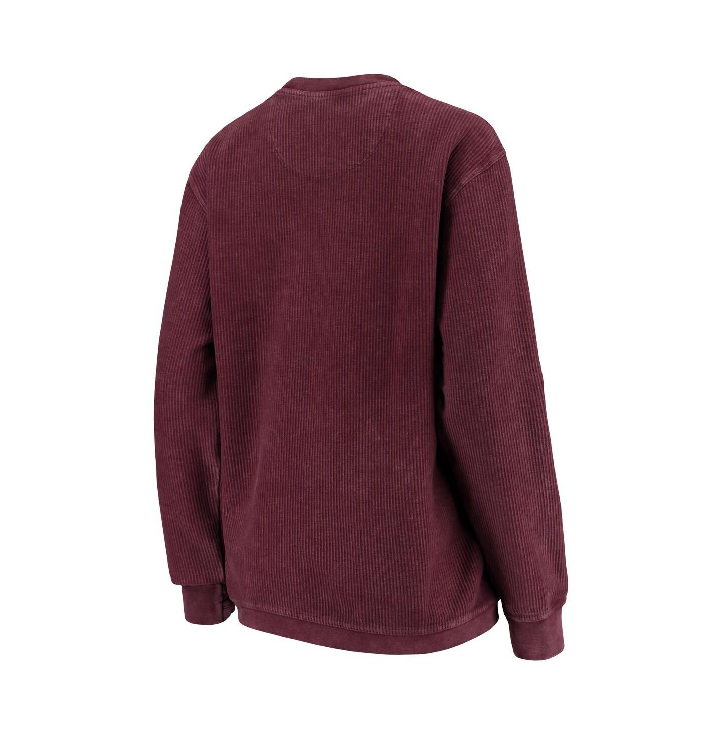 Женская толстовка Pressbox Maroon Distressed Texas A&M Aggies Comfy Cord Vintage-Like Wash Basic Arch Pullover — фото 4