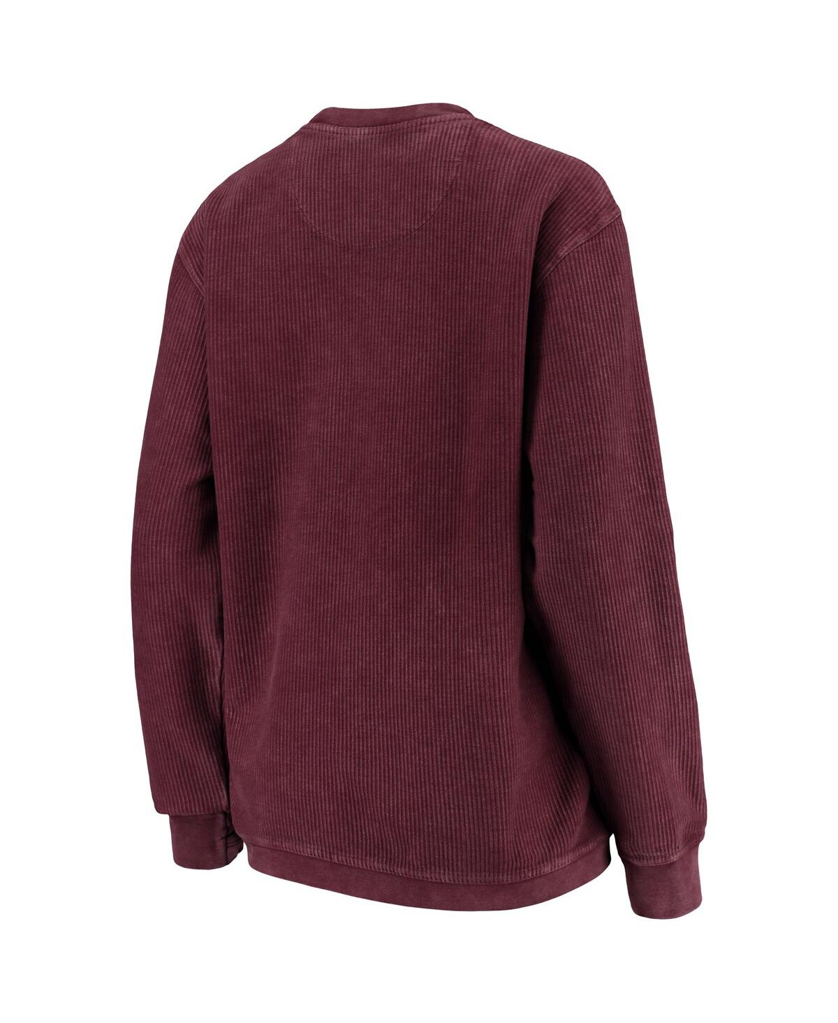 Pressbox Women's  Maroon Distressed Texas A&m Aggies Comfy Cord Vintage-like Wash Basic Arch Pullover In Maroon