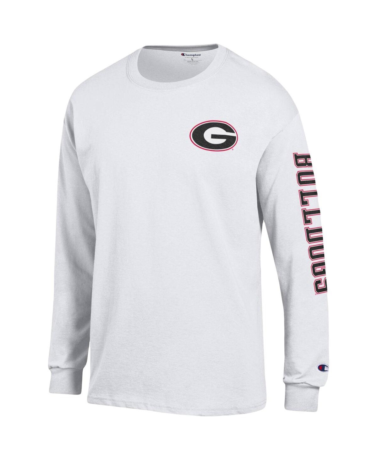 Men's ChampionGeorgia Bulldogs Team Stack Long Sleeve T-shirt - White
