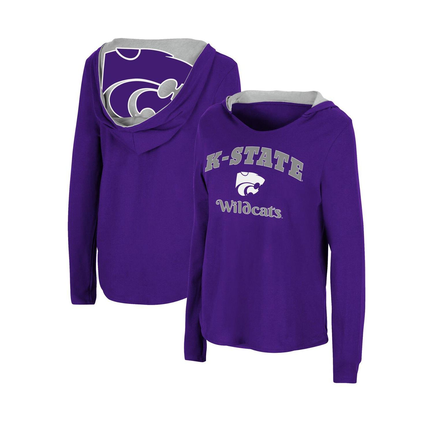 Women's Purple Kansas State Wildcats Catalina Hoodie Long Sleeve T-shirt