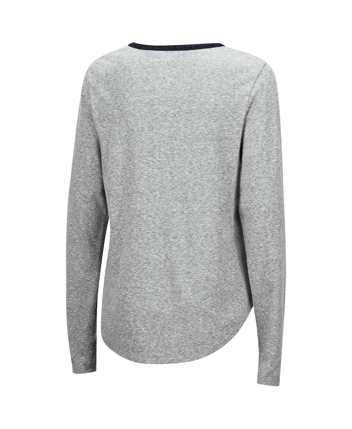 Colosseum Women's  Heathered Gray Distressed Notre Dame Fighting Irish Sundial Tri-blend Long Sleeve In Heather Gray
