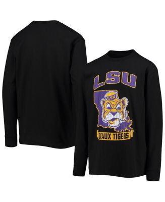 Big Boys Champion Black Distressed LSU Tigers Strong Mascot Team T ...