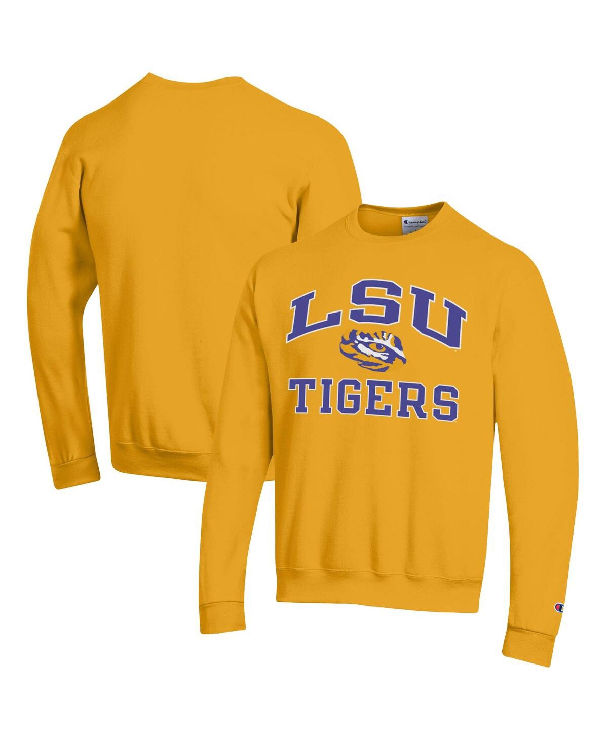 Shop Champion Men's  Gold Lsu Tigers High Motor Pullover Sweatshirt