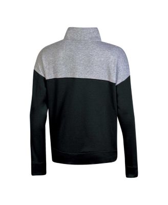 Women's Black Texas Longhorns Color-Blocked Quarter-Zip Sweatshirt