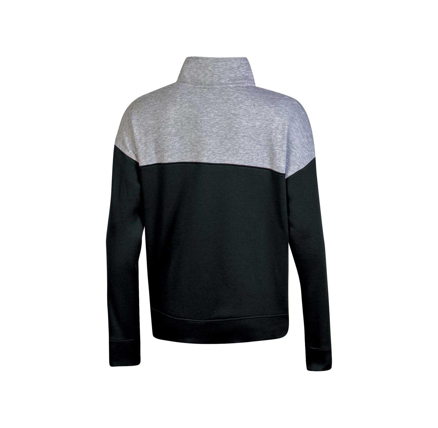 Women's Black Texas Longhorns Color-Blocked Quarter-Zip Sweatshirt