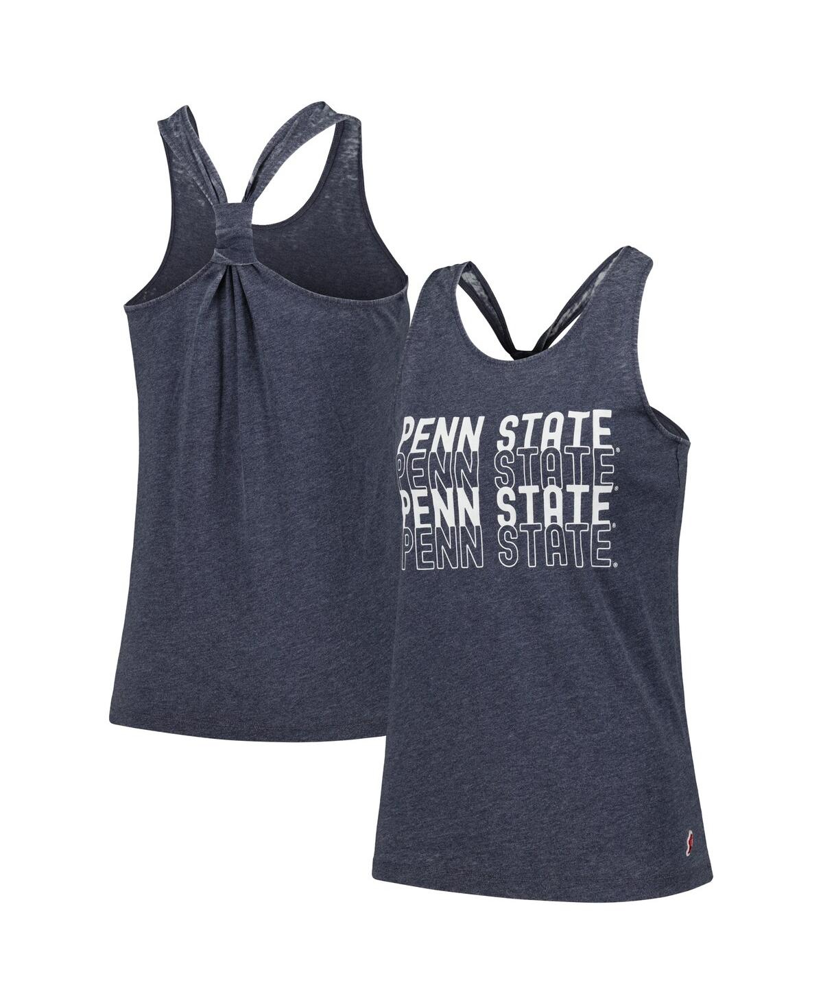League Collegiate Wear Women's  Navy Penn State Nittany Lions Stacked Name Racerback Tank Top