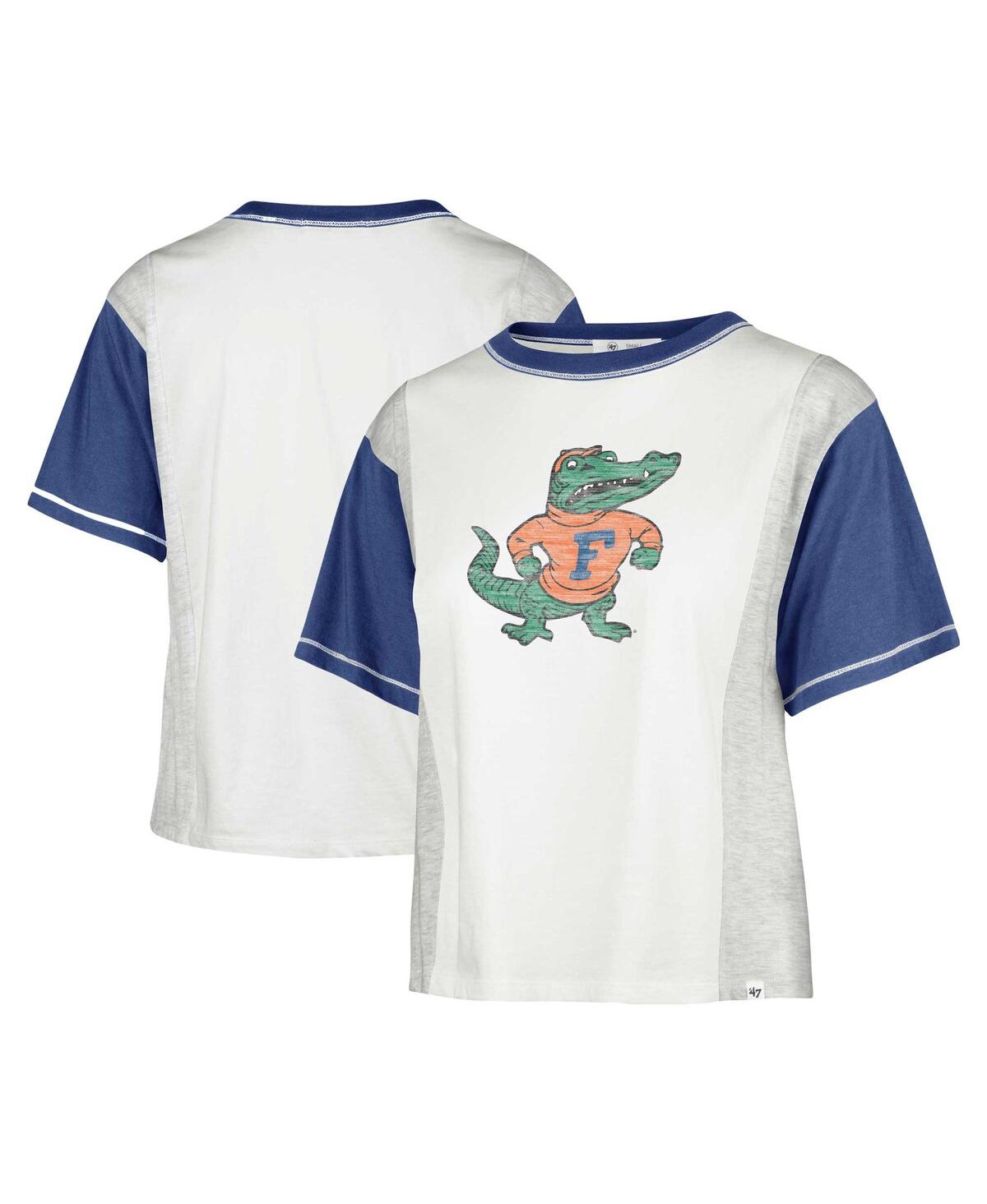 47 Brand Women's ' White Distressed Florida Gators Vault Premier Tilda T-shirt