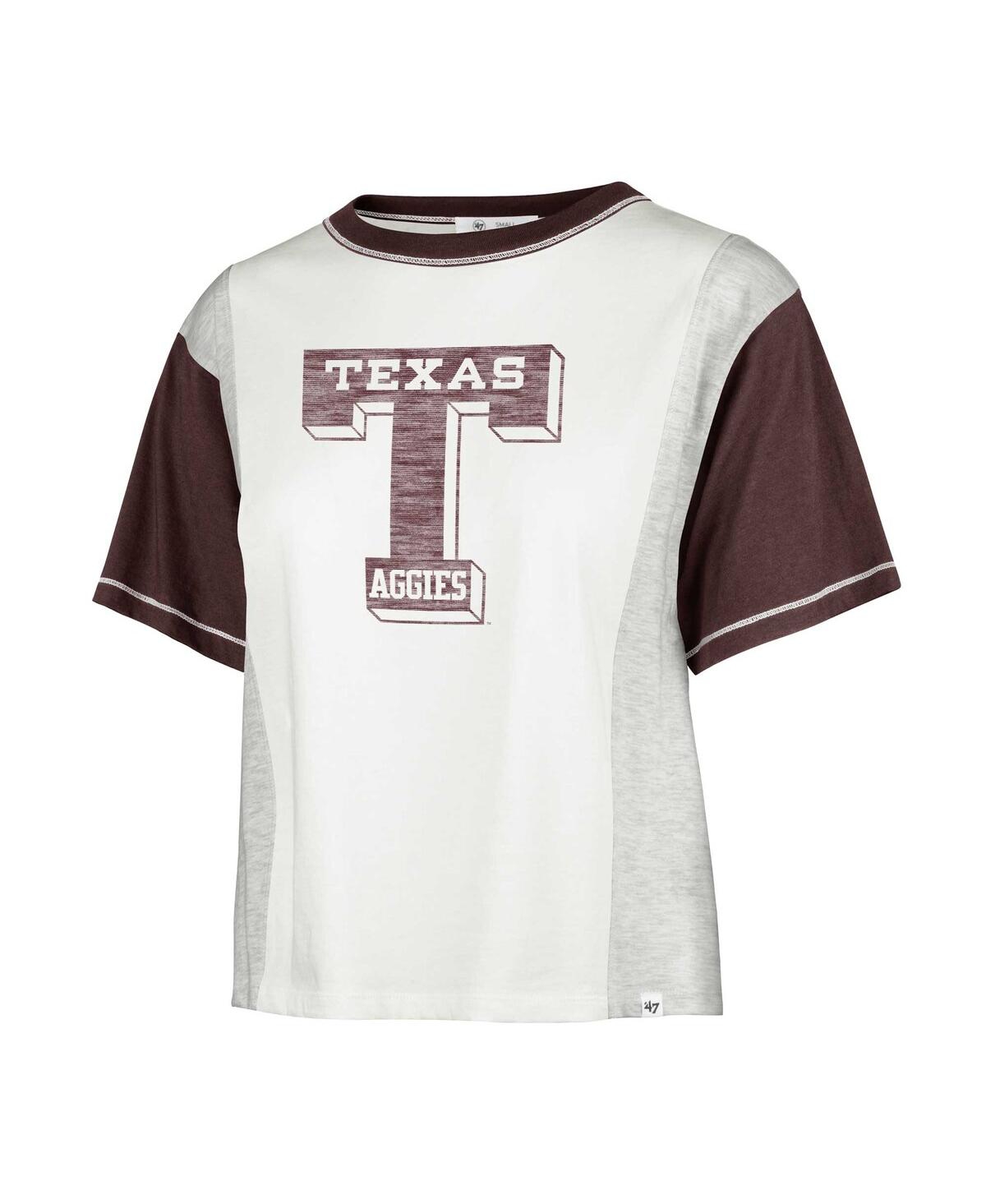 Shop 47 Brand Women's ' White Distressed Texas A&m Aggies Vault Premier Tilda T-shirt