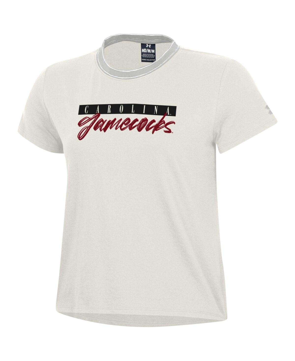 Shop Under Armour Women's  White South Carolina Gamecocks Iconic T-shirt