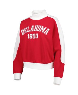 Women's Crimson Oklahoma Sooners Make it a Mock Sporty Pullover Sweatshirt